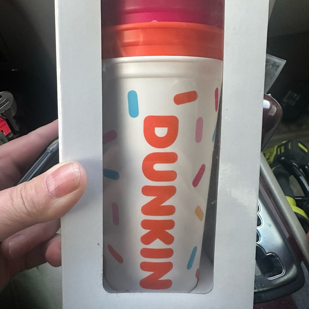 Dunkin White and Orange Insulated Water Bottle